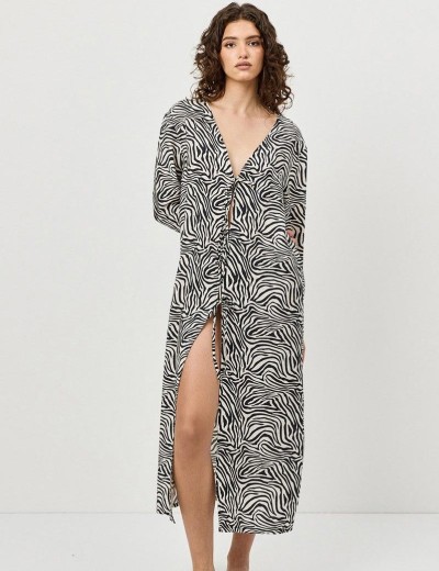 Длинное платье Aruelle SWAY, Цвет: черный/молочный, Размеры: XS, изображение 2