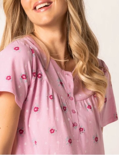Ночная сорочка из хлопка Sielei PICNIC PC26 rosa, Цвет: rosa (розовый), Размеры: XL, изображение 2