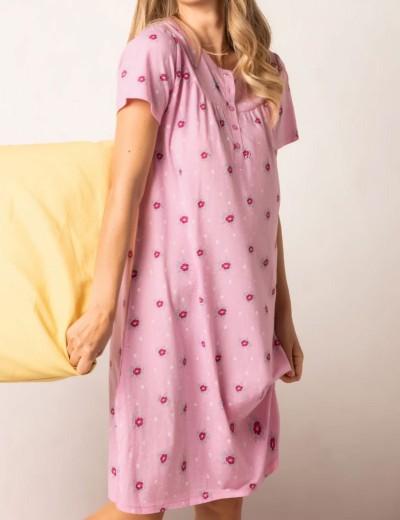 Ночная сорочка из хлопка Sielei PICNIC PC26 rosa, Цвет: rosa (розовый), Размеры: XL, изображение 3