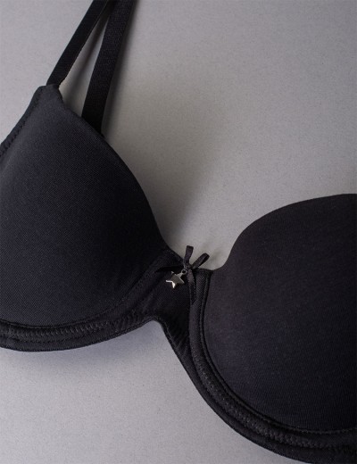 Бюстгальтер на поролоне Sielei NATURAL COTTON 1428 nero, Цвет: nero (черный), Размеры: 70B, изображение 3