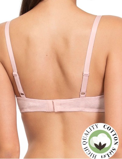 Бюстгальтер на поролоне Sielei NATURAL COTTON 1428 rosa melange, Цвет: rosa melange (розовый), Размеры: 75B, изображение 2