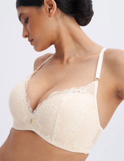 Бюстгальтер пуш-ап без косточек Alles PURE ROMANTIC super P-UP vanilla, Цвет: кремовый, Размеры: 65C, изображение 3