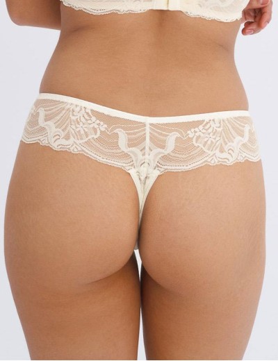 Кружевные стринги Alles PURE ROMANTIC stringi vanilla, Цвет: кремовый, Размеры: S, изображение 2