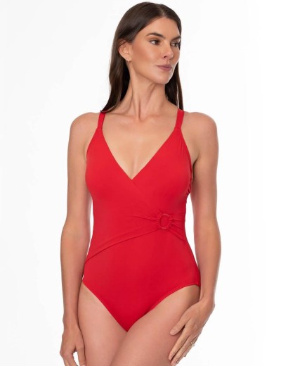 Слитный купальник с драпировкой Jantzen JZ26009M красный, Цвет: красный, Размеры: XL, изображение 4