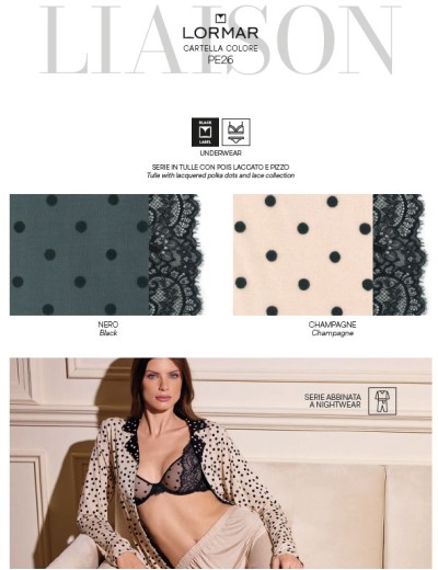 Комплект Lormar LIAISON топ + бразилиана Lia54355 nero, Цвет: nero (черный+черный), Размеры: 70B, изображение 5