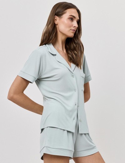 Пижама с шортами из модала Aruelle DOVE, Цвет: светло-мятный, Размеры: XS, изображение 2