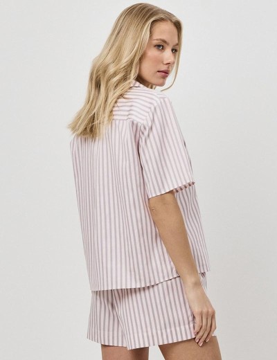 Хлопковая пижама с шортами Aruelle ELOW, Цвет: светло-розовый, Размеры: XS, изображение 2