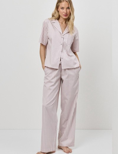 Хлопковая пижама с брюками Aruelle ELOW, Цвет: светло-розовый, Размеры: M, изображение 2