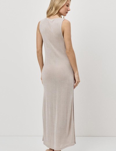 Длинное платье с разрезами Aruelle GLOW, Цвет: светло-бежевый, Размеры: S, изображение 2