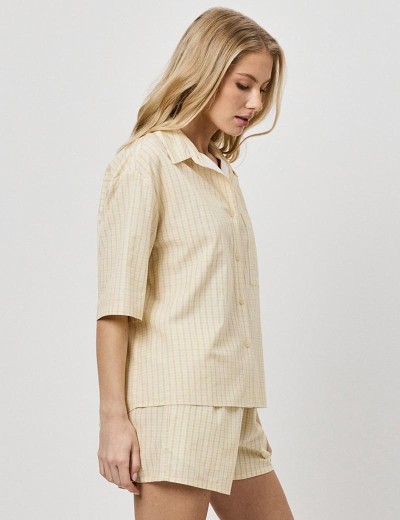 Пижама женская с шортами Aruelle HALO, Цвет: светло-жёлтый, Размеры: XS, изображение 3