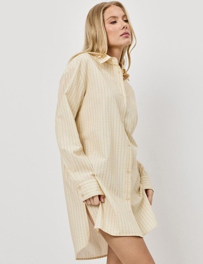 Домашняя рубашка Aruelle HALO, Цвет: светло-жёлтый, Размеры: XS, изображение 3