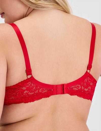 Кружевной бюстгальтер на поролоне Lina A 6086 красный, Цвет: красный, Размеры: 90B, изображение 2