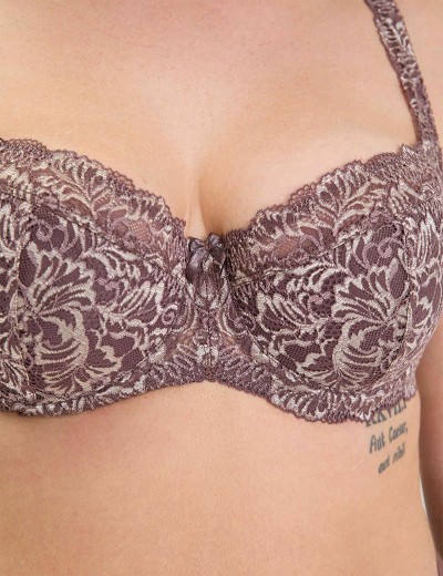 Кружевной бюстгальтер на поролоне Lina A 6086 перец, Цвет: перец, Размеры: 85C, изображение 4