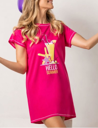 Удлиненная футболка Sielei FASHION SUMMER HE41 fuxia, Цвет: fuxia (фуксия), Размеры: XL, изображение 3