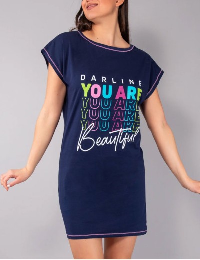 Удлиненная футболка Sielei FASHION SUMMER AR41 blu, Цвет: blu (синий), Размеры: L, изображение 4