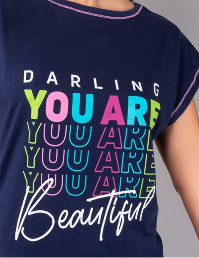 Удлиненная футболка Sielei FASHION SUMMER AR41 blu, Цвет: blu (синий), Размеры: L, изображение 3