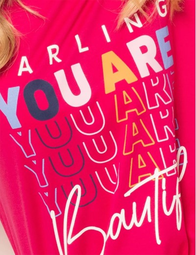 Удлиненная футболка Sielei FASHION SUMMER AR41 fuxia, Цвет: fuxia (фуксия), Размеры: L, изображение 3