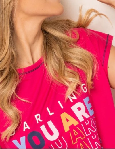 Удлиненная футболка Sielei FASHION SUMMER AR41 fuxia, Цвет: fuxia (фуксия), Размеры: L, изображение 2