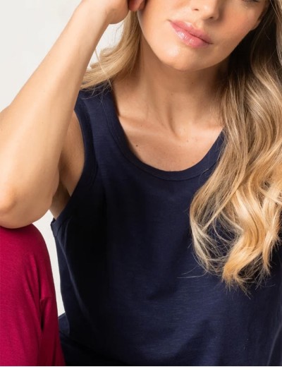 Пижама из хлопка майка+штаны Sielei CITY CI17 blu/ciliegia, Цвет: blu/ciliegia (синий/бордо), Размеры: 2XL, изображение 2