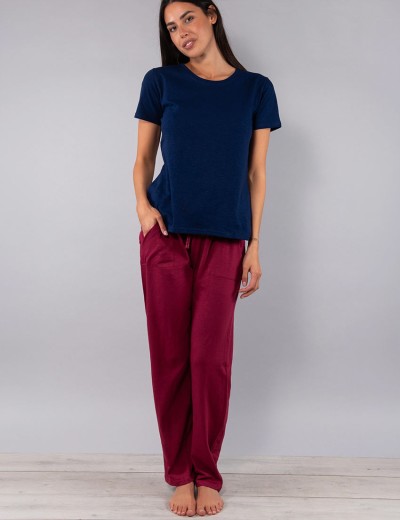 Пижама из хлопка Sielei CITY CI16 blu/ciliegia, Цвет: blu/ciliegia (синий/бордо), Размеры: 2XL, изображение 3