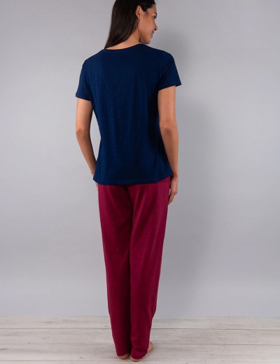 Пижама из хлопка Sielei CITY CI16 blu/ciliegia, Цвет: blu/ciliegia (синий/бордо), Размеры: 2XL, изображение 4