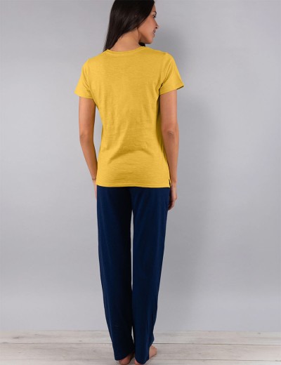 Пижама из хлопка Sielei CITY CI16 ocra/blu, Цвет: ocra/blu (желтый/синий), Размеры: 3XL, изображение 2