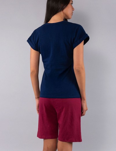 Хлопковый комплект с шортами Sielei CITY CI19 blu/ciliegia, Цвет: blu/ciliegia (синий/бордо), Размеры: 2XL, изображение 2