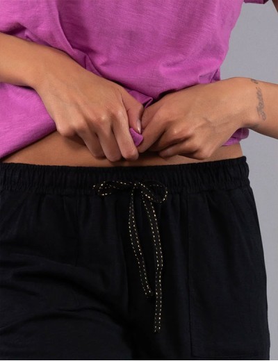 Хлопковый комплект с шортами Sielei CITY CI19 pink/nero, Цвет: pink/nero (розовый/черный), Размеры: 3XL, изображение 4