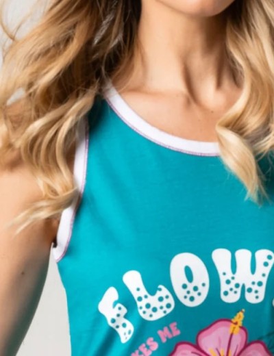 Сорочка с принтом Sielei FASHION SUMMER OR42 turchese, Цвет: turchese (бирюзовый), Размеры: L, изображение 2