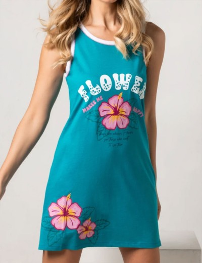 Сорочка с принтом Sielei FASHION SUMMER OR42 turchese, Цвет: turchese (бирюзовый), Размеры: L, изображение 4