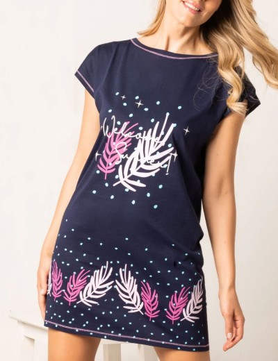 Удлиненная футболка Sielei FASHION SUMMER SU41 blu, Цвет: blu (синий), Размеры: L, изображение 3