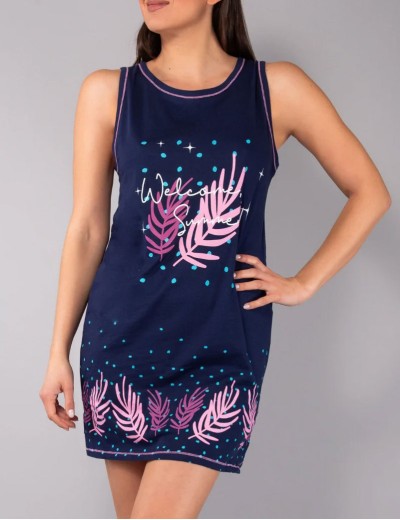 Короткая сорочка из хлопка Sielei FASHION SUMMER SU42 blu, Цвет: blu (синий), Размеры: L, изображение 4