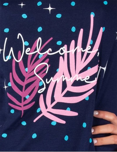 Короткая сорочка из хлопка Sielei FASHION SUMMER SU42 blu, Цвет: blu (синий), Размеры: L, изображение 3