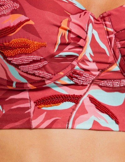 Пляжный бюст-топ с вышивкой бисером Cosita Linda CLB26045 RAINFOREST RADIANCE, Цвет: мульти, Размеры: M, изображение 4