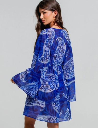 Короткий пляжный халат Cosita Linda CLC26079 MEXICAN BLAZE, Цвет: синий, Размеры: L, изображение 3