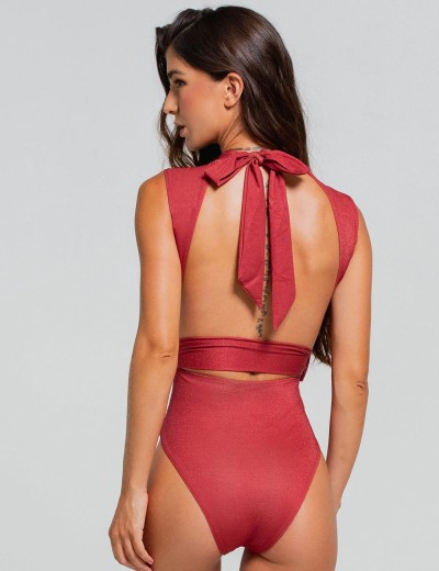 Совместный купальник Cosita Linda CLM26015 MAJESTIC POPPY, Цвет: терракотовый, Размеры: M, изображение 3