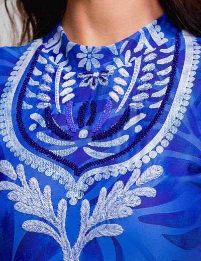 Закрытый купальник Cosita Linda CLM26078 MEXICAN BLAZE, Цвет: синий, Размеры: M, изображение 4