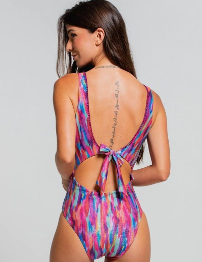 Слитный купальник с глубоким вырезом Cosita Linda CLM26096 EXOTIC SHADE, Цвет: мульти, Размеры: M, изображение 2