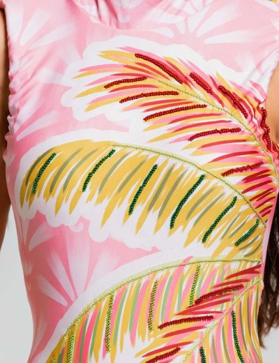 Закрытый купальник Cosita Linda CLM26116 SUNLIT PALMS, Цвет: мульти, Размеры: M, изображение 4