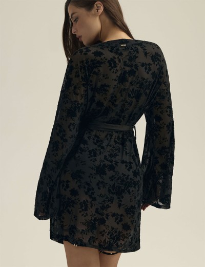 Кружевной пеньюар Esotiq ZEQUINE 44179 черный, Цвет: черный, Размеры: L/XL, изображение 2