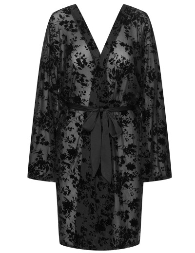 Кружевной пеньюар Esotiq ZEQUINE 44179 черный, Цвет: черный, Размеры: L/XL, изображение 8