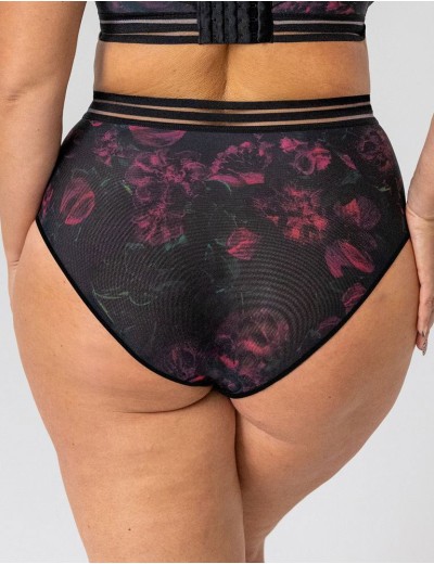 Трусы высокие Kris Line BLOSSOM briefs high waist, Цвет: черный+сиреневый, Размеры: XL, изображение 2