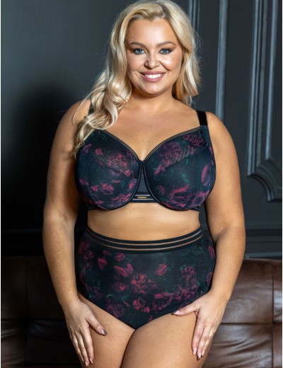 Трусы высокие Kris Line BLOSSOM briefs high waist, Цвет: черный+сиреневый, Размеры: XL, изображение 5