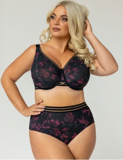 Трусы высокие Kris Line BLOSSOM briefs high waist, Цвет: черный+сиреневый, Размеры: XL, изображение 3