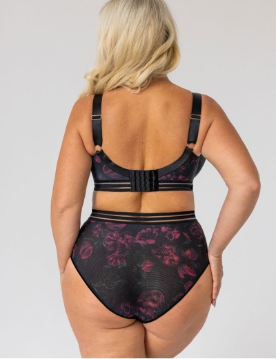 Бюстгальтер бралетт Kris Line BLOSSOM Soft Bralette, Цвет: черный+сиреневый, Размеры: 100E, изображение 4