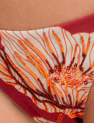 Плавки с вышивкой бисером Cosita Linda CLH26012 MAJESTIC POPPY, Цвет: терракотовый, Размеры: L, изображение 3