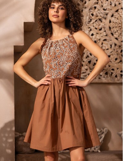Короткий сарафан Mia-Amore BARBADOS 6000, Цвет: капучино, Размеры: 2XL/3XL, изображение 4