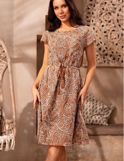 Платье из вышивного хлопка Mia-Amore BARBADOS 6001, Цвет: капучино, Размеры: S/M, изображение 4
