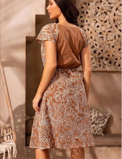 Платье из вышивного хлопка Mia-Amore BARBADOS 6001, Цвет: капучино, Размеры: S/M, изображение 2