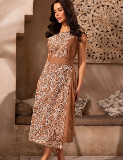 Длинное платье-сарафан Mia-Amore BARBADOS 6005, Цвет: капучино, Размеры: S, изображение 3
